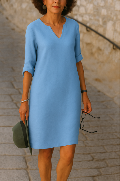 Midi Kleid Damen | V-Ausschnitt & Klassischer Schnitt