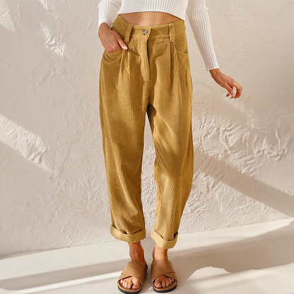 Emilia | Damen Sommer Hose mit Hoher Taille und weitem Bein 0