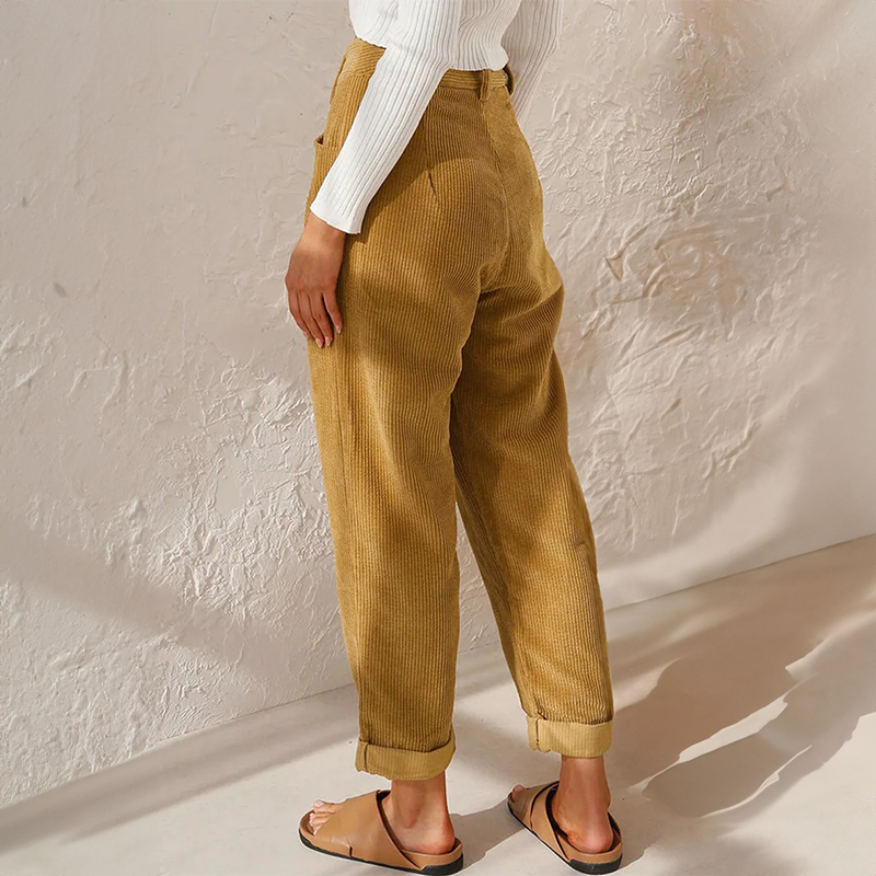 Emilia | Damen Sommer Hose mit Hoher Taille und weitem Bein 1