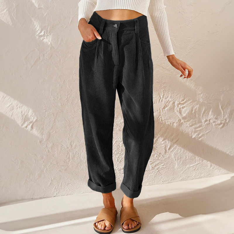 Emilia | Damen Sommer Hose mit Hoher Taille und weitem Bein 3