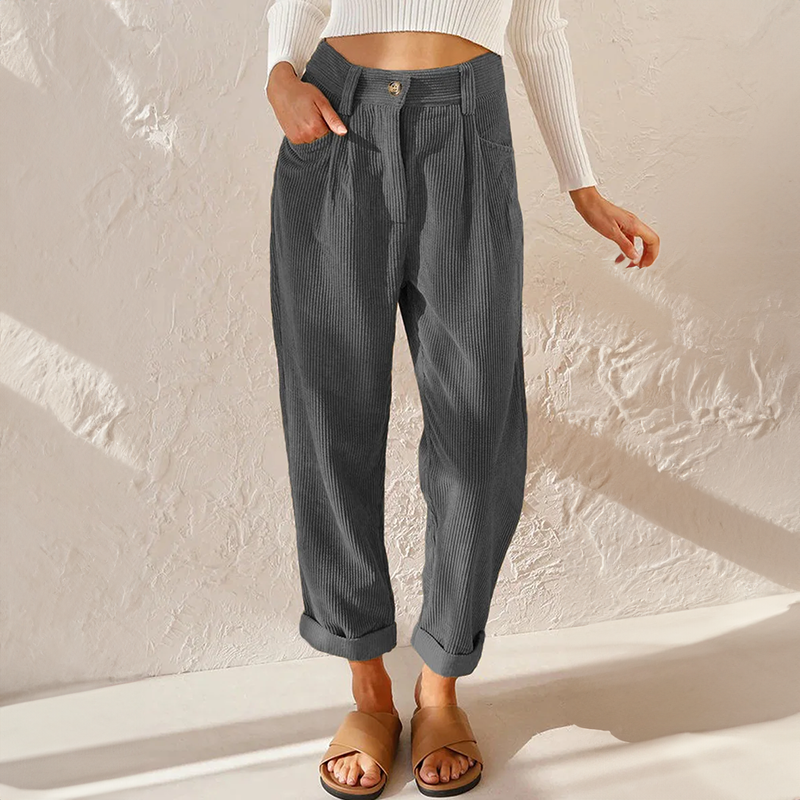 Emilia | Damen Sommer Hose mit Hoher Taille und weitem Bein 4