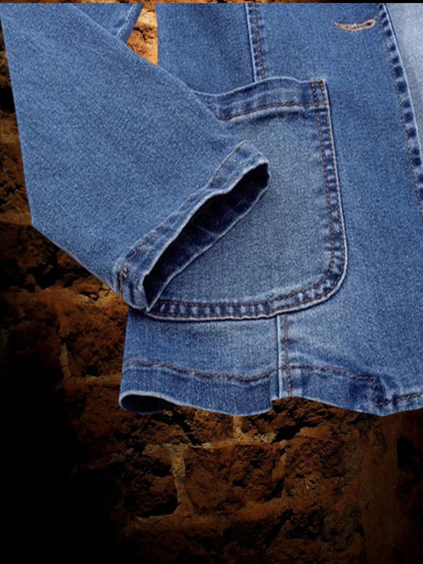 Emma | Stilvoller Denim Blazer für Damen in Blau mit Knopfverschluss und langem Arm