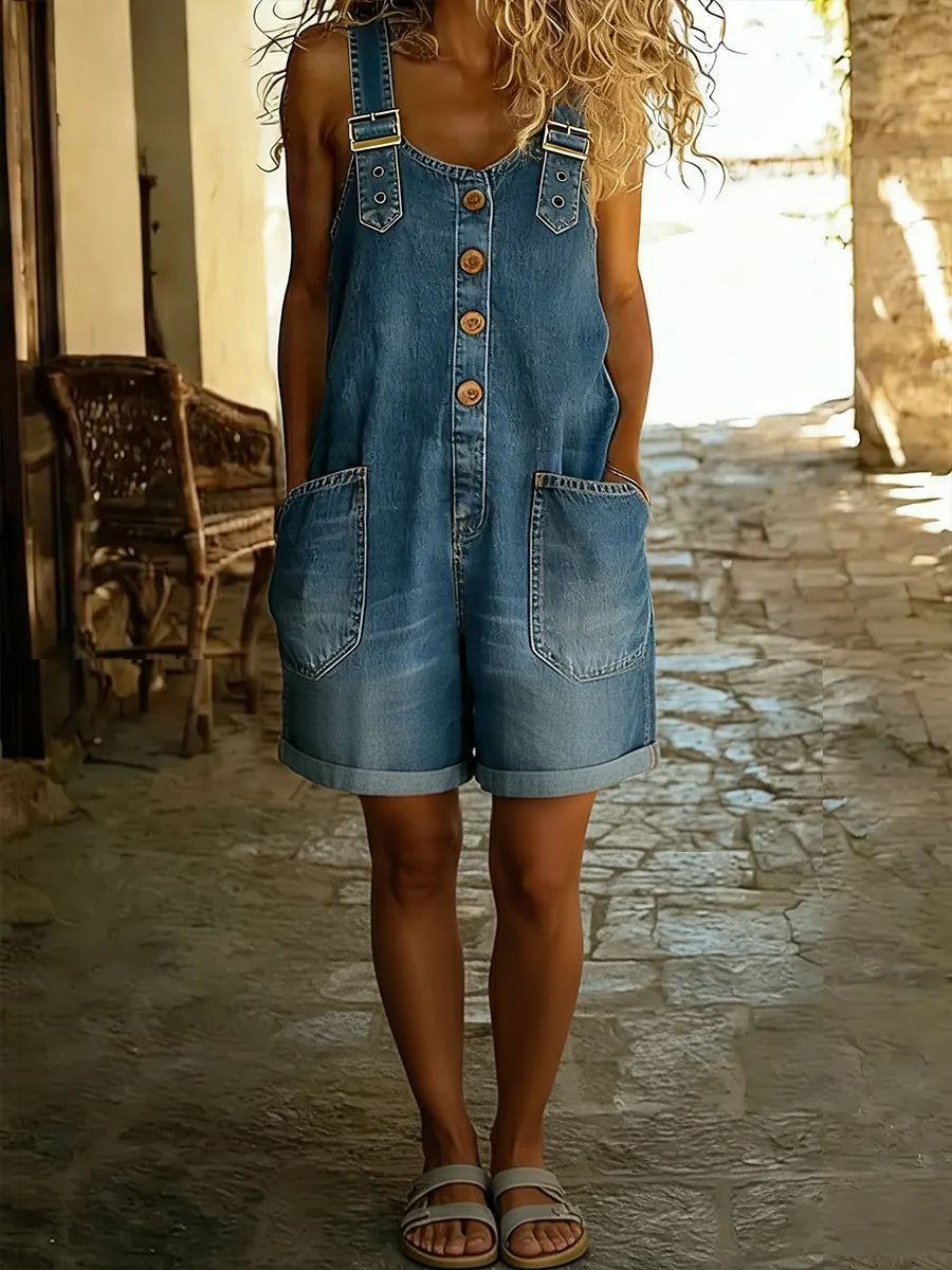 Jumpsuit Damen | Lässiger Jeans-Overall mit Taschen