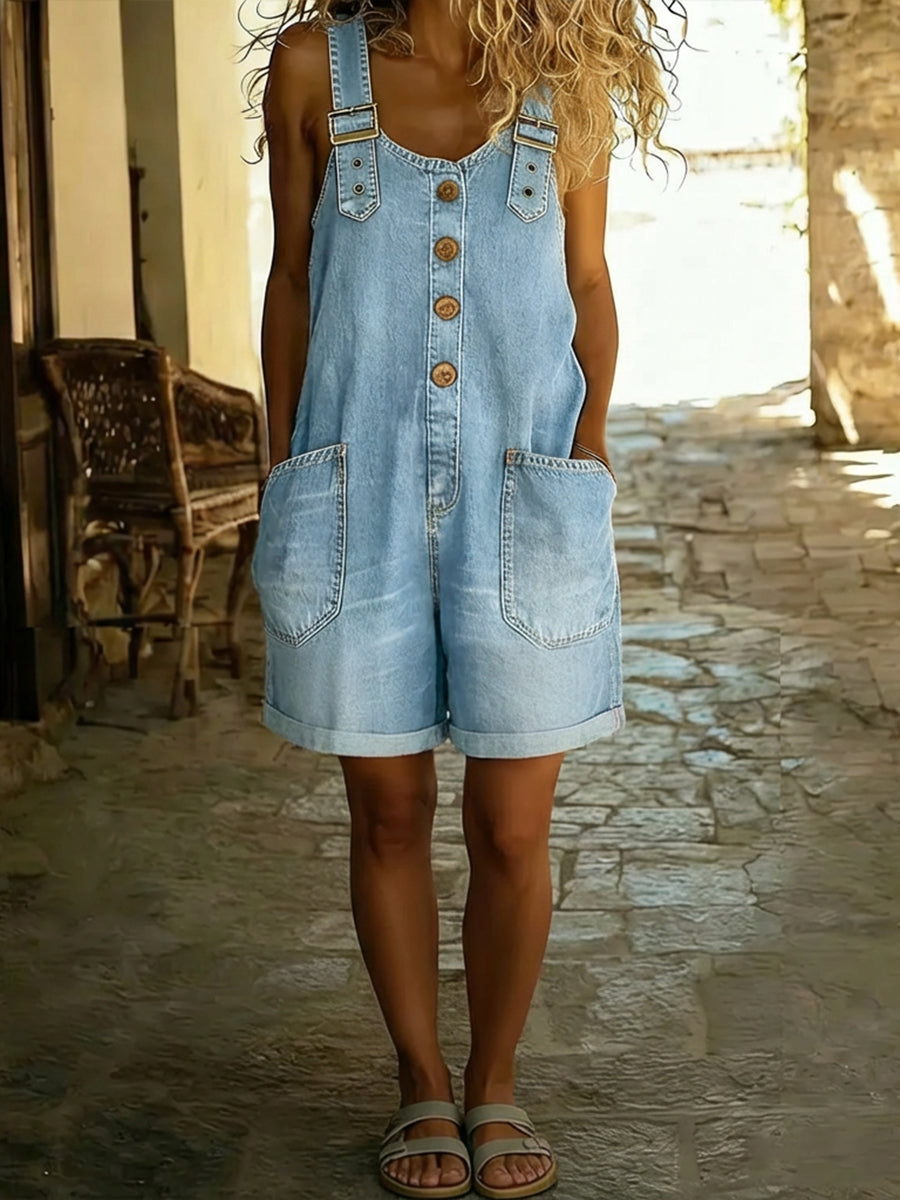 Jumpsuit Damen | Lässiger Jeans-Overall mit Taschen