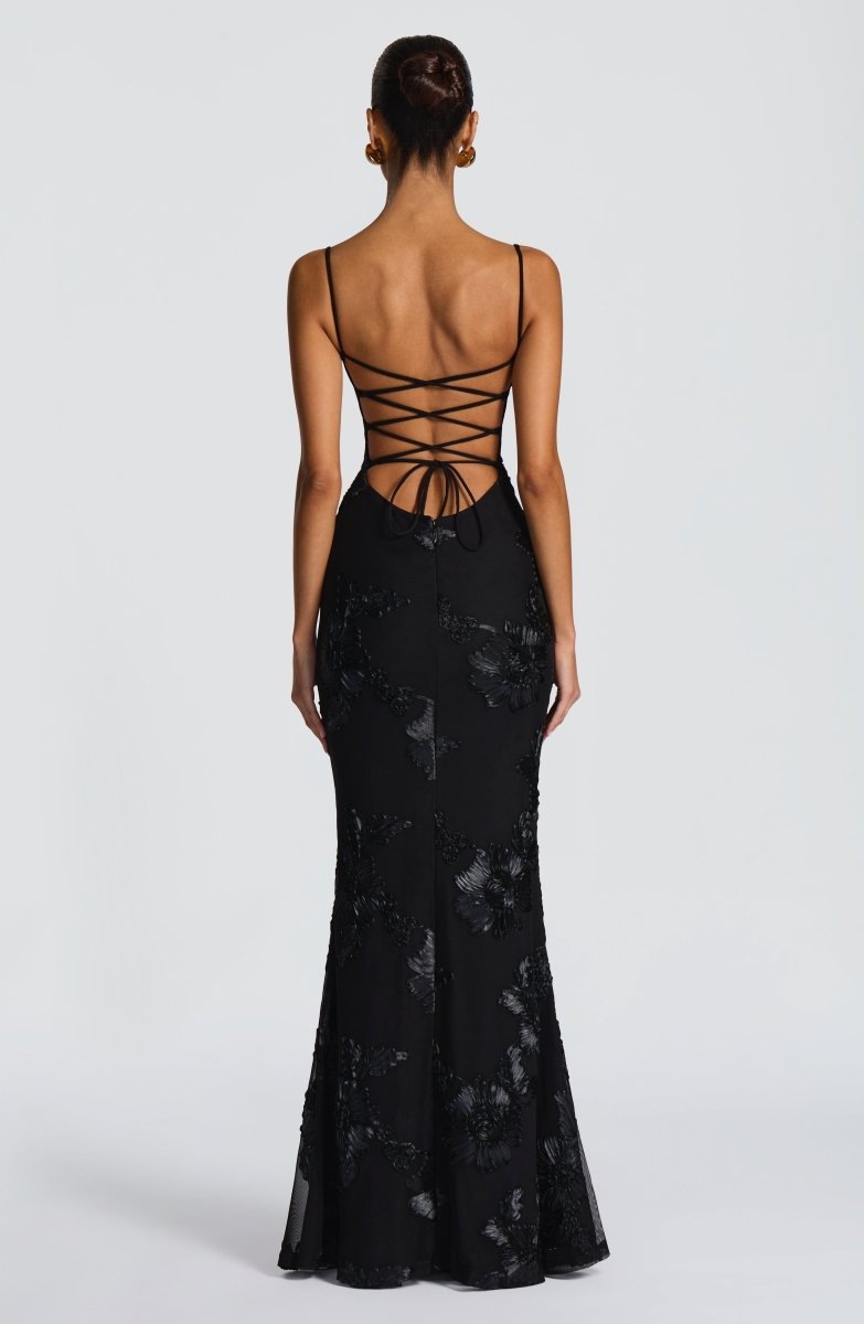 Maxikleid Damen | Figurbetontes Abendkleid mit Bustier & Spitzenstickerei