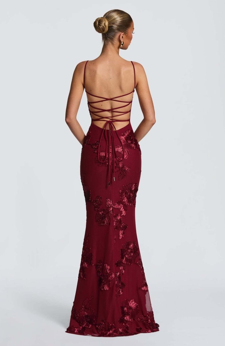 Maxikleid Damen | Figurbetontes Abendkleid mit Bustier & Spitzenstickerei