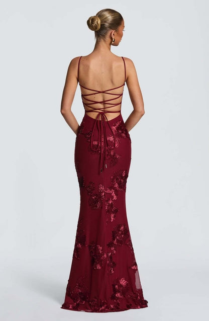Maxikleid Damen | Figurbetontes Abendkleid mit Bustier & Spitzenstickerei
