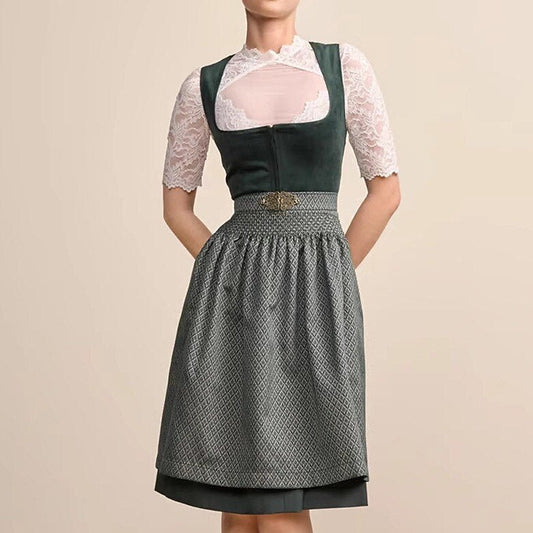 Figurbetontes Midi-Dirndlkleid | Oktoberfest-Outfit
