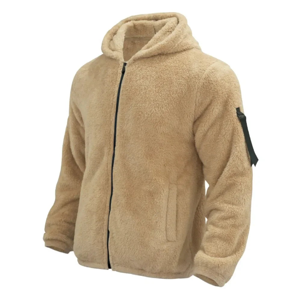 Herren Fleecejacke | Warm, Wasserfest mit Kapuze