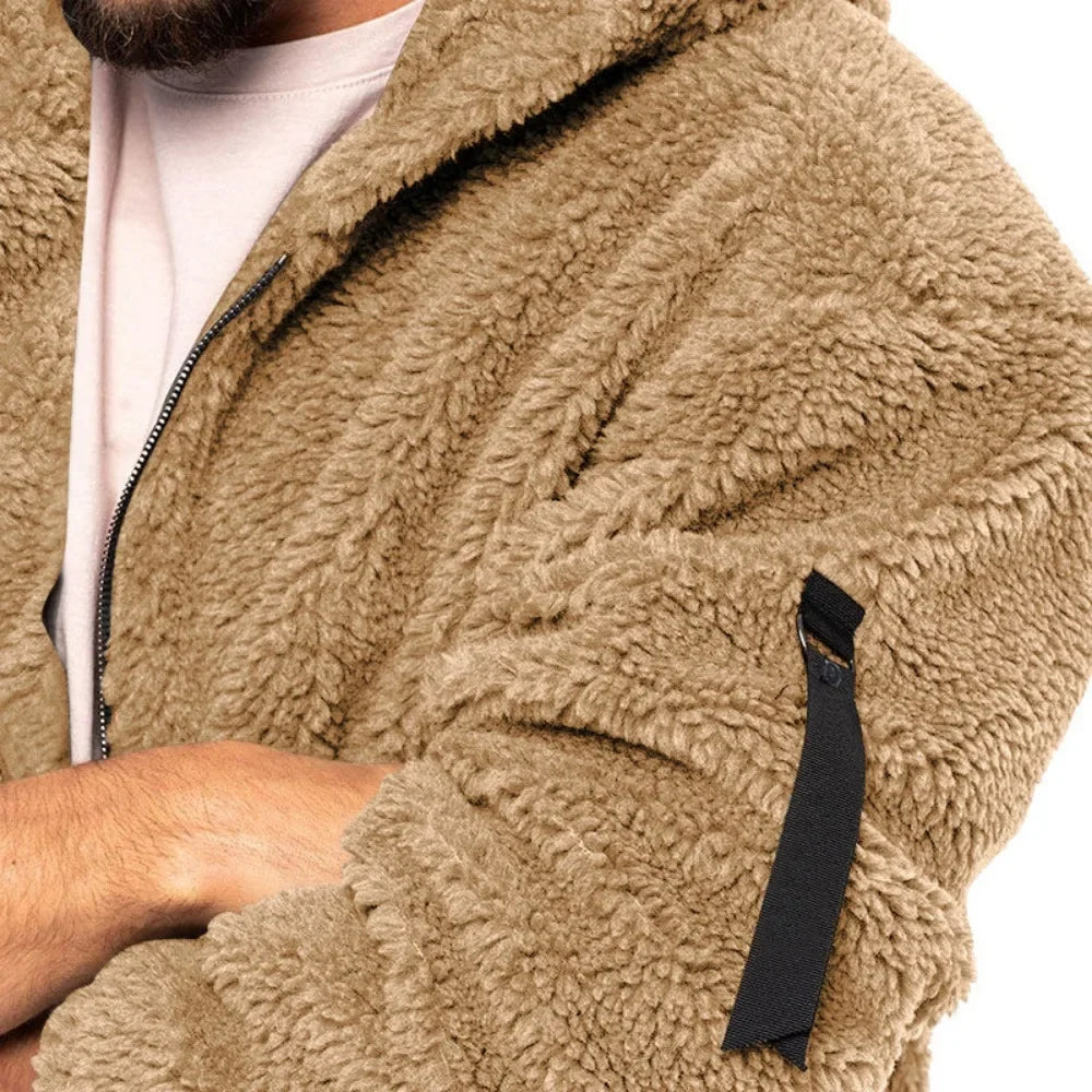 Herren Fleecejacke | Warm, Wasserfest mit Kapuze