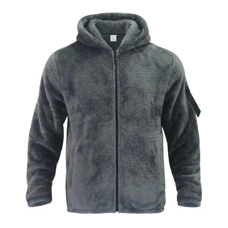 Herren Fleecejacke | Warm, Wasserfest mit Kapuze