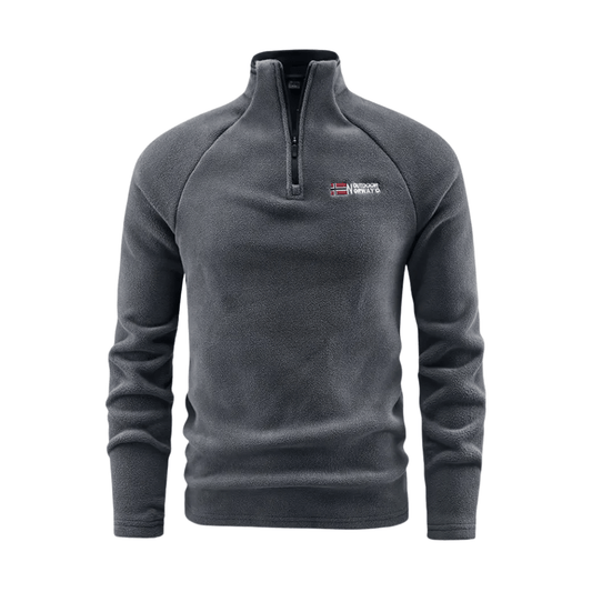 Fleecejacke für Herren, Thermojacke, halber Reißverschluss | Winterbekleidung