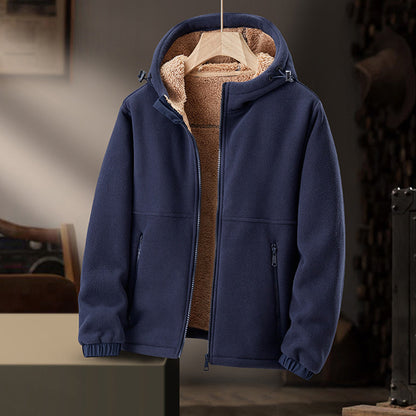 Fleecejacke für Herren | Mit Kapuze, leicht | Winter