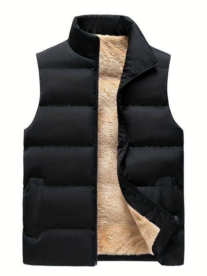Fleeceweste für Herren | Stehkragen, praktische Taschen