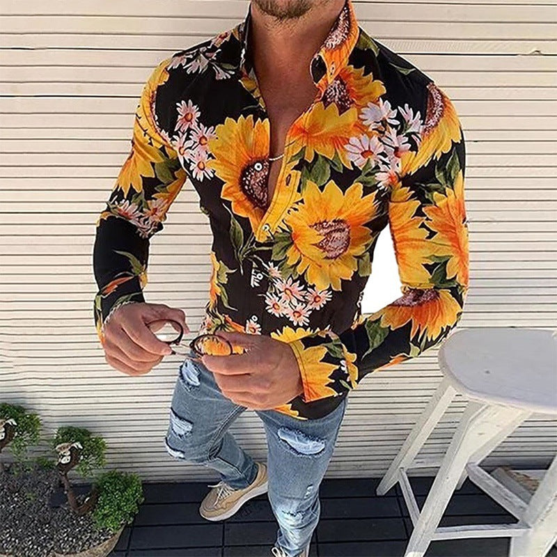 Floriano | Herren Langarm Hemd mit Blumenmuster 11