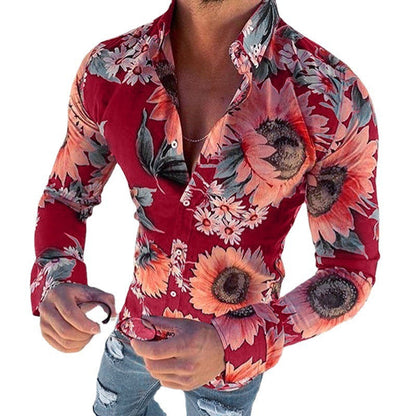 Floriano | Herren Langarm Hemd mit Blumenmuster 12