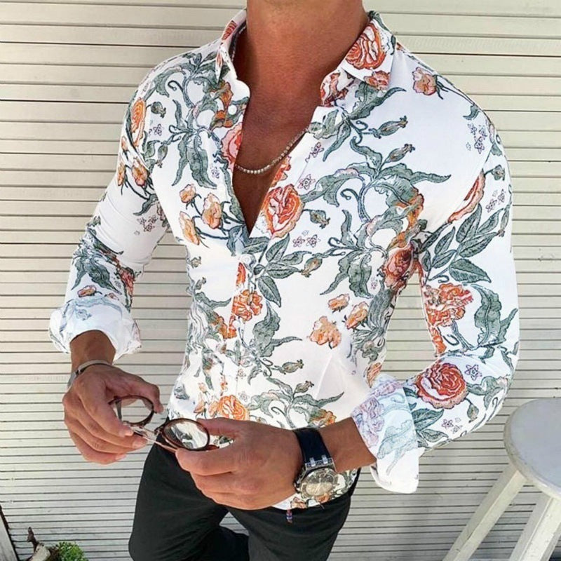 Floriano | Herren Langarm Hemd mit Blumenmuster 6