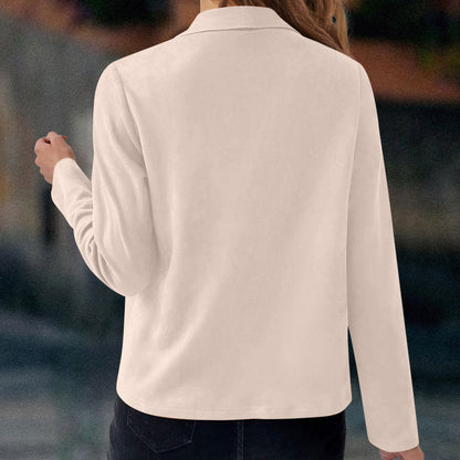 Florinda | Damen Kurzjacke Wasserfallkragen Langarm 3