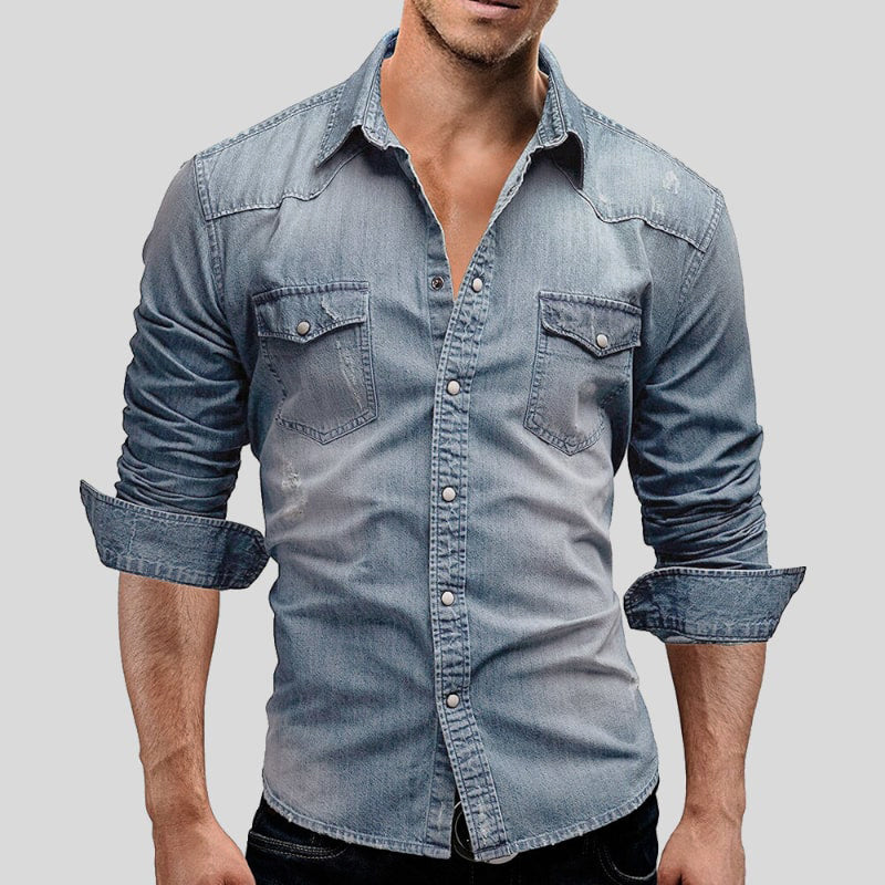 Jeanshemd Herren | Vintage Used-Look 2