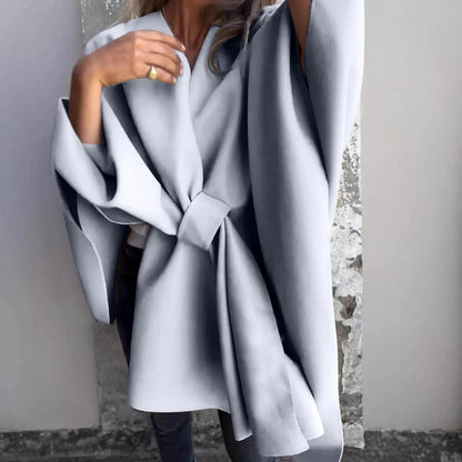 Gemütlicher Stricklanger Cardigan mit Fledermausärmeln 5