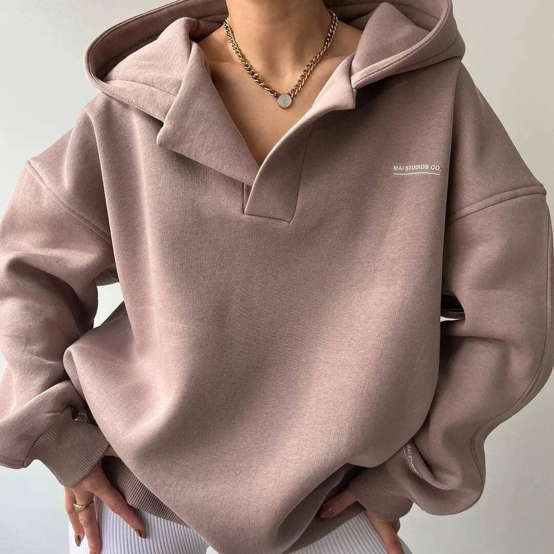 Gemütlicher, gerader Hoodie für Damen 0
