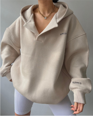 Gemütlicher, gerader Hoodie für Damen 4