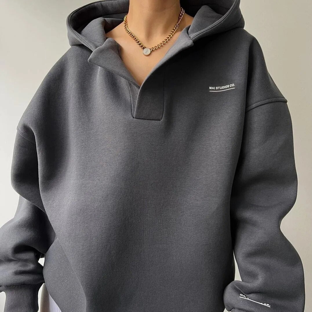 Gemütlicher, gerader Hoodie für Damen 5
