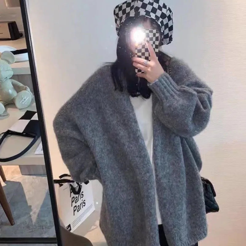 Gemütlicher übergroßer Strickcardigan mit Knopfverschluss 5