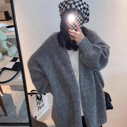 Gemütlicher übergroßer Strickcardigan mit Knopfverschluss 5
