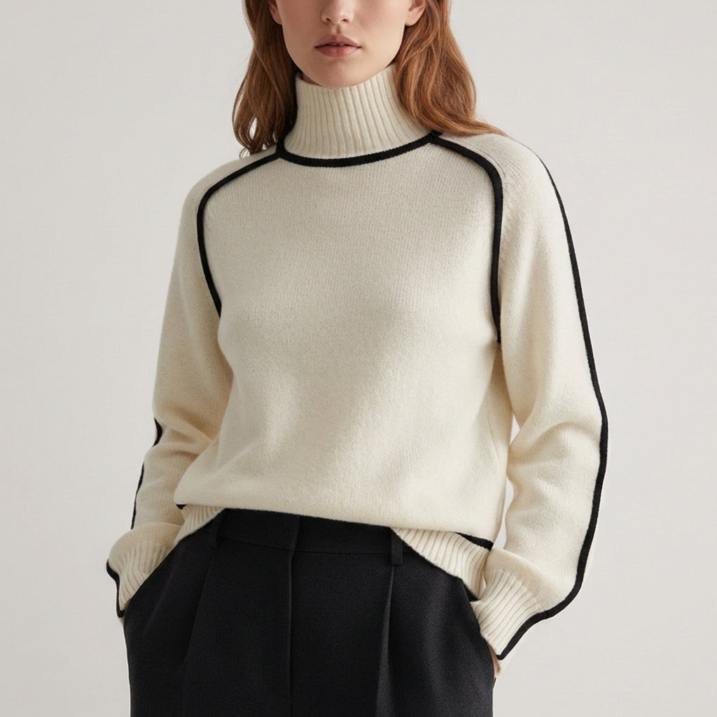 Damen Rollkragenpullover Strickpullover Elastisch Figurbetont 1