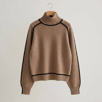 Damen Rollkragenpullover Strickpullover Elastisch Figurbetont 6