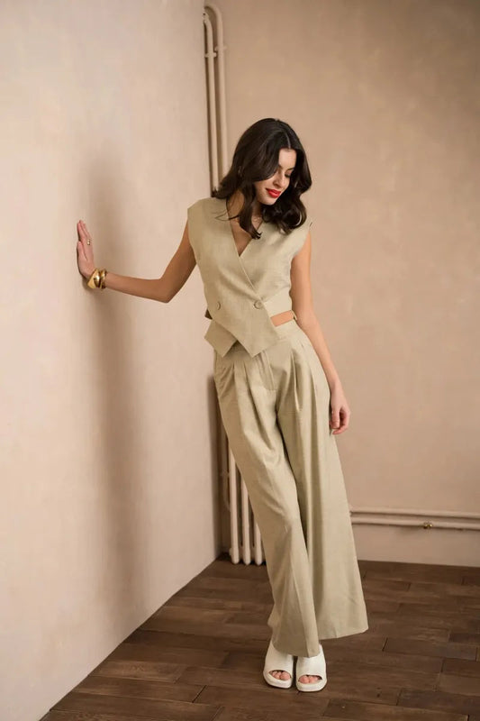 Gerade Hose Damen | Elegante Bundfaltenhose & Weite