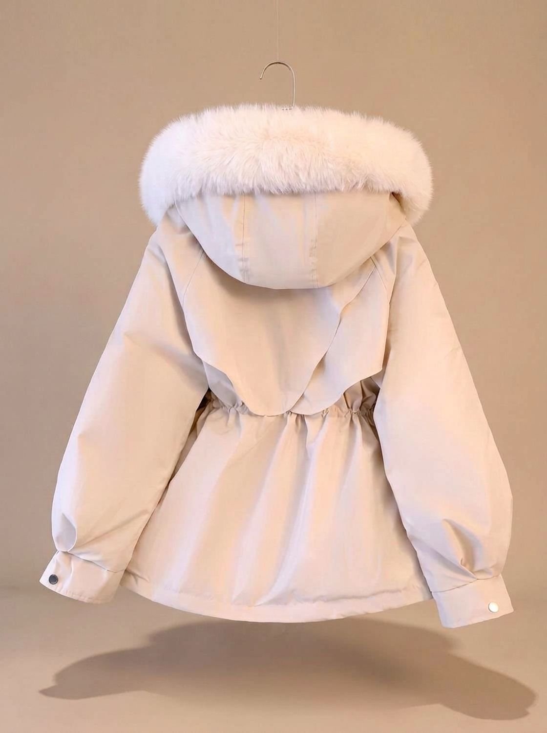 Freymund | Damen Gesteppte Winterjacke mit Kunstfell-Kapuze - Beige - Image 6