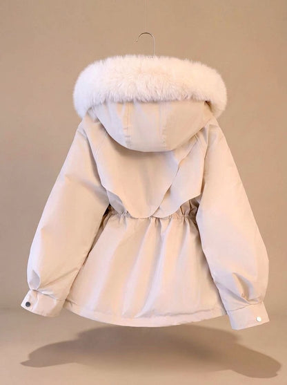 Freymund | Damen Gesteppte Winterjacke mit Kunstfell-Kapuze - Beige - Image 6