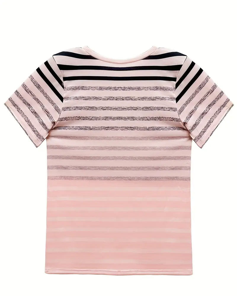 Gestreiftes Damen T-Shirt mit Rundhalsausschnitt & Farbverlauf – Melia 1