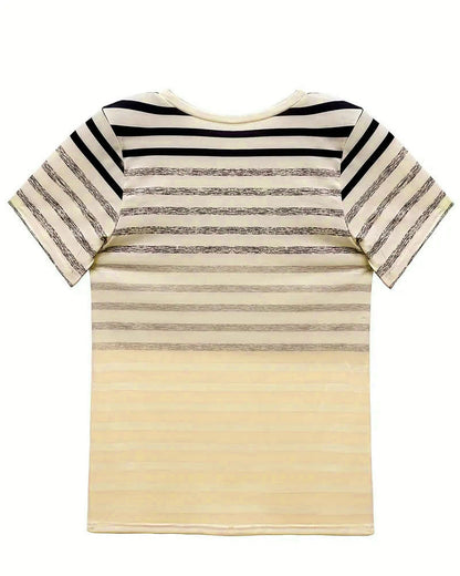 Gestreiftes Damen T-Shirt mit Rundhalsausschnitt & Farbverlauf – Melia 4