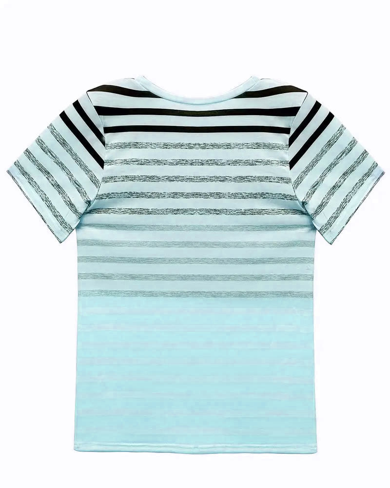 Gestreiftes Damen T-Shirt mit Rundhalsausschnitt & Farbverlauf – Melia 7