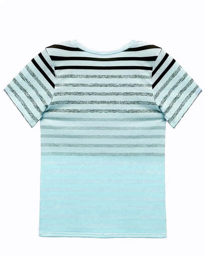 Gestreiftes Damen T-Shirt mit Rundhalsausschnitt & Farbverlauf – Melia 7