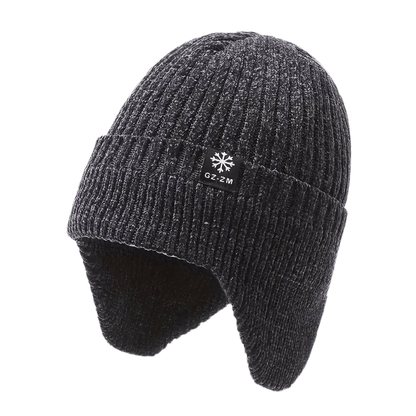 Gestrickte Wintermütze | Fleecegefüttert, Ohrenschutz | Unisex