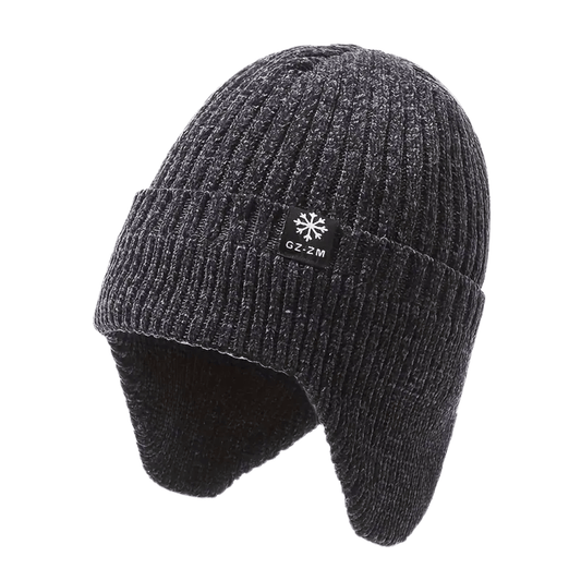 Gestrickte Wintermütze | Fleecegefüttert, Ohrenschutz | Unisex