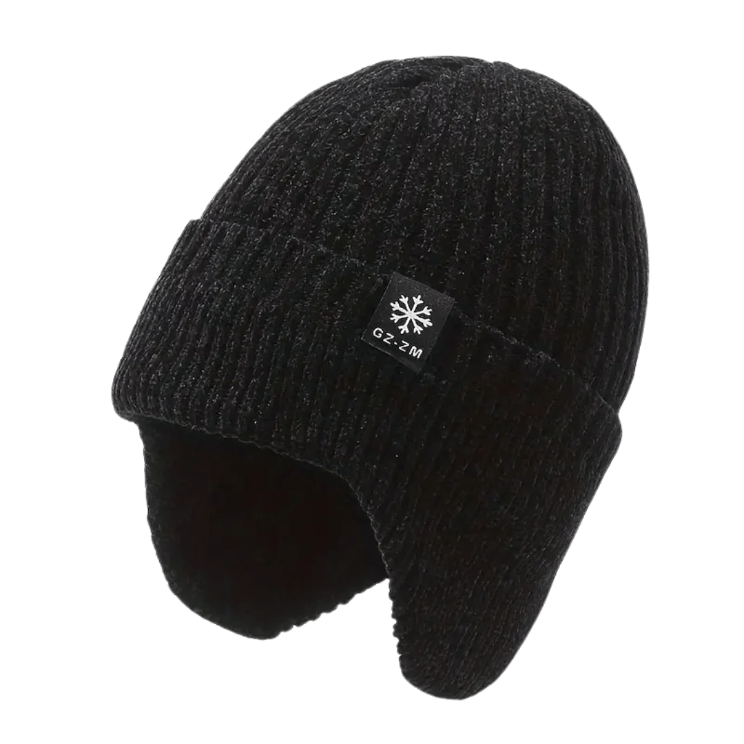 Gestrickte Wintermütze | Fleecegefüttert, Ohrenschutz | Unisex