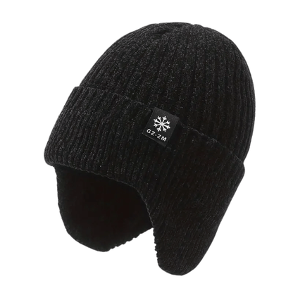 Gestrickte Wintermütze | Fleecegefüttert, Ohrenschutz | Unisex