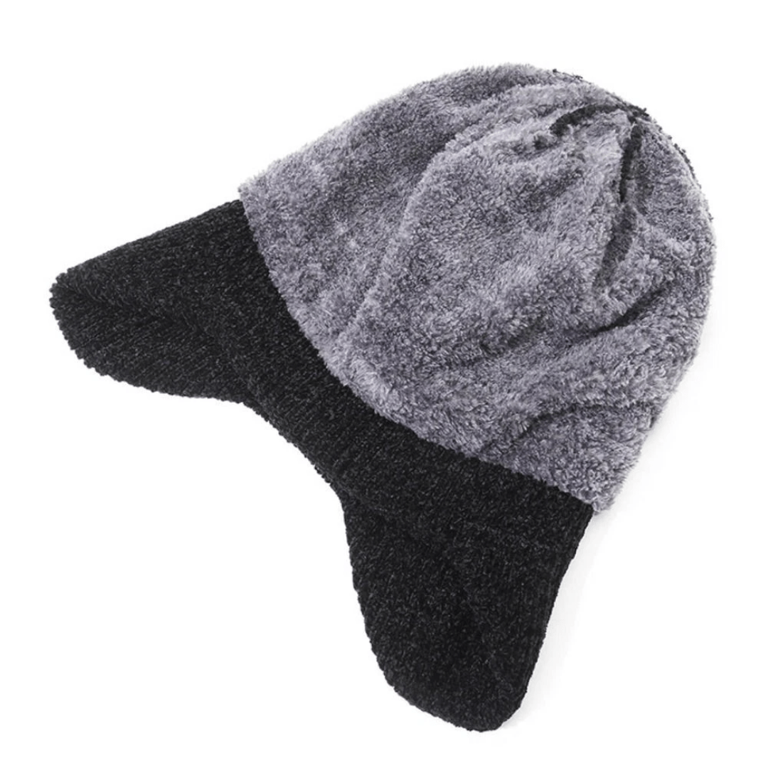 Gestrickte Wintermütze | Fleecegefüttert, Ohrenschutz | Unisex