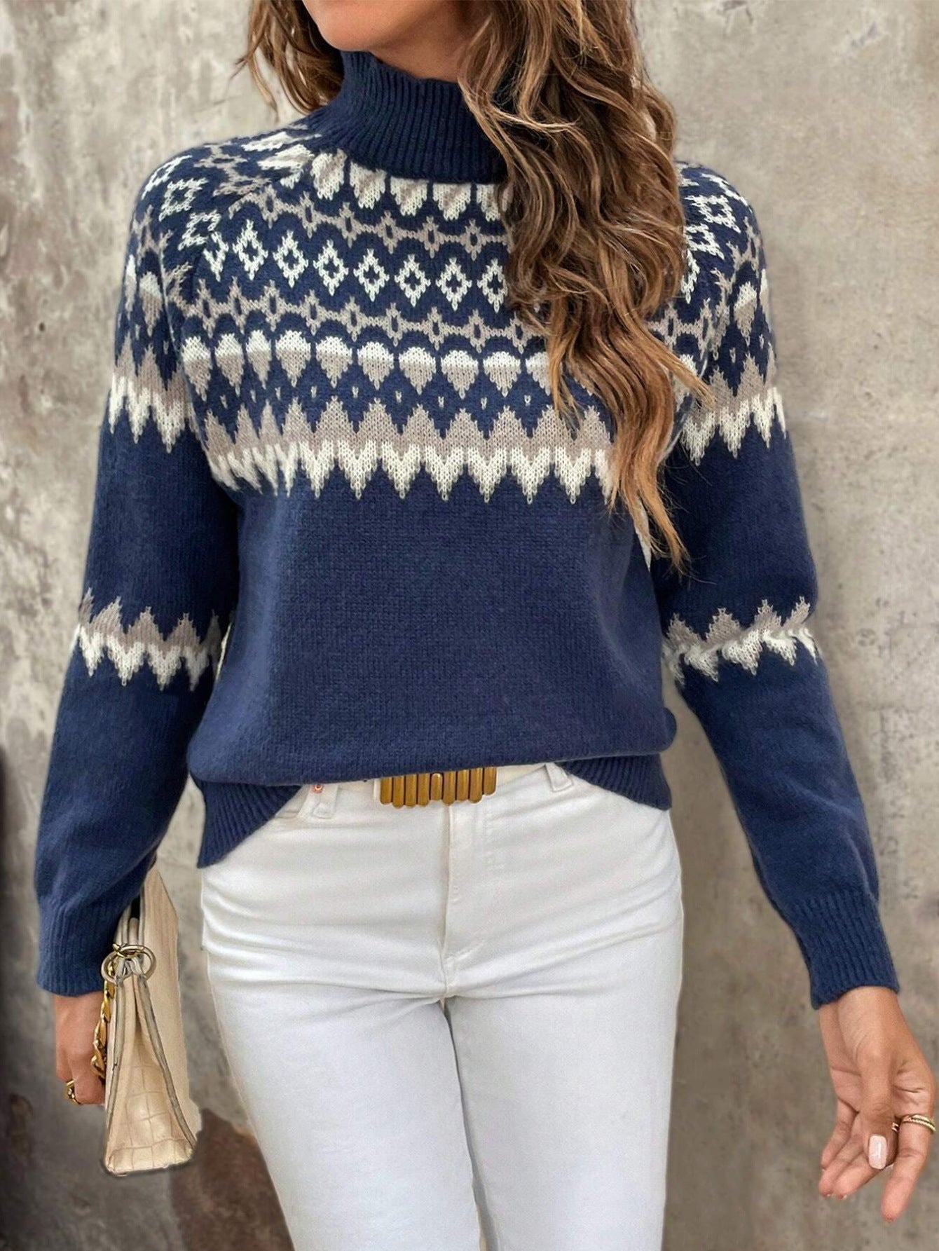 Giyann Jacquard-Strick-Rollkragenpullover 0