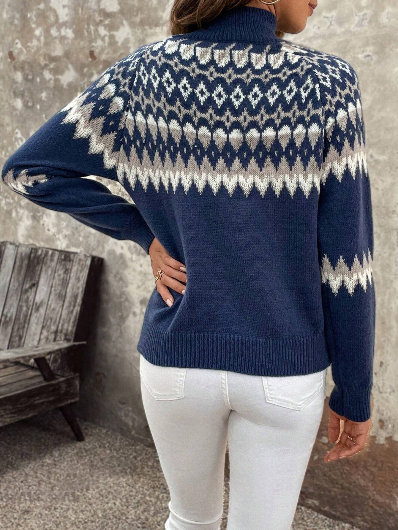 Giyann Jacquard-Strick-Rollkragenpullover 4