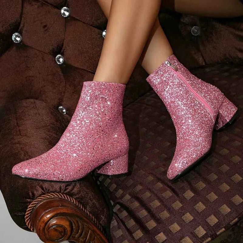 Glitzer Stiefeletten 1