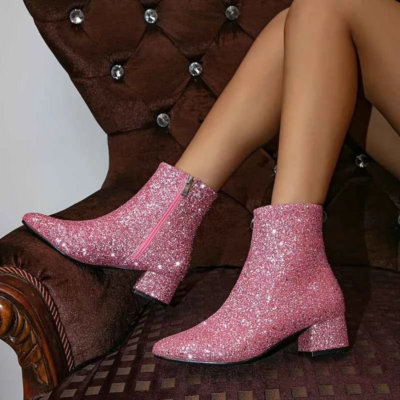 Glitzer Stiefeletten 7