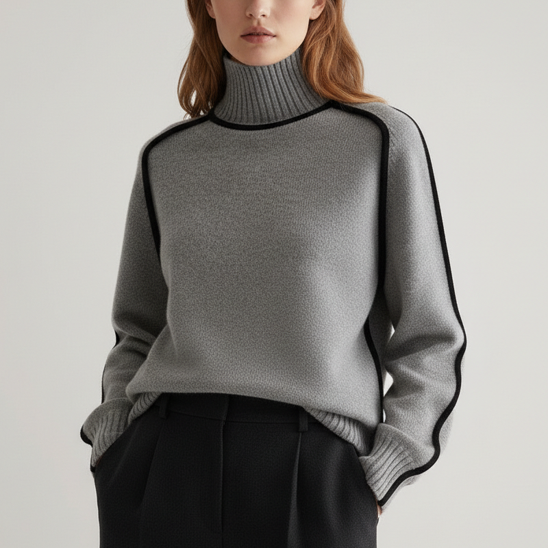Damen Rollkragenpullover Strickpullover Elastisch Figurbetont 7