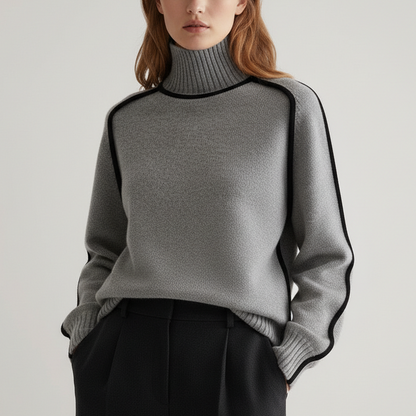 Damen Rollkragenpullover Strickpullover Elastisch Figurbetont 7