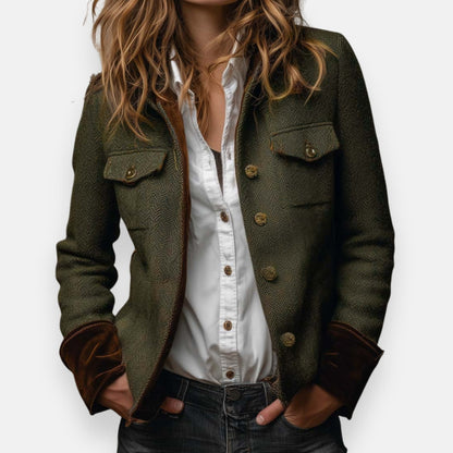 Gwendolyn | Damen Strukturierte Jacke mit Knopfdetails 0